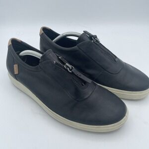 ECCO Biom Zip Slip On Womens Shoes‎ Size 7 Black Leather Comfort Sneakers